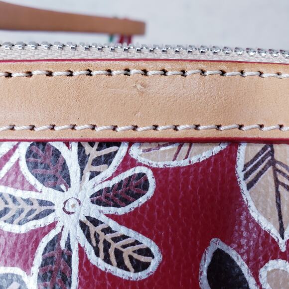 NWT CAVALCANTI Collection Italian Large Floral Clutch Wristlet Handbag Purse Red - Picture 14 of 16